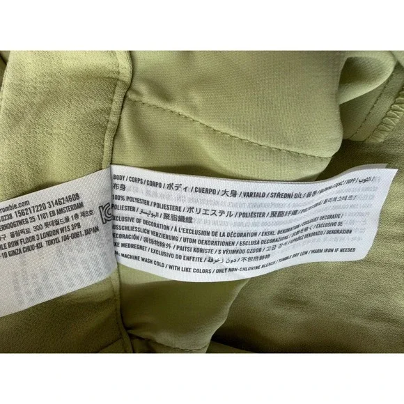 Abercrombie & Fitch Lime Green Pleated Wide Leg Trousers High Rise Pants Size 12 - Picture 12 of 12